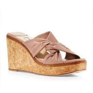 Jimmy Choo Women's Narisa 90 Platform Wedge Sandals EUR 40.5 US 10.5 Pink